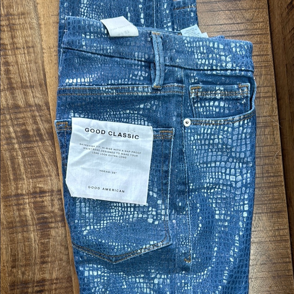 Good American Blue Patterned Jeans